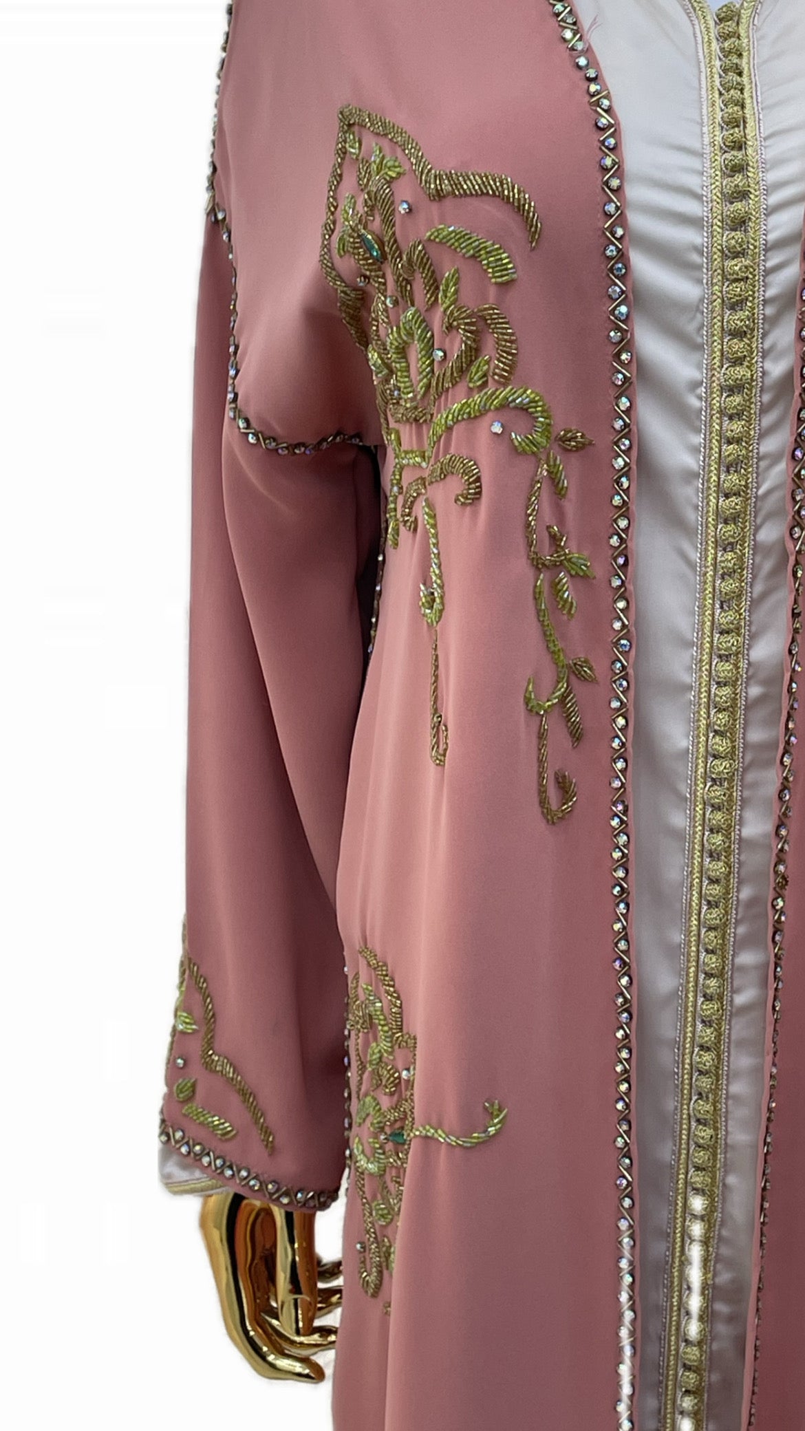 Pale pink Beaded Kimono (Komono perlé)