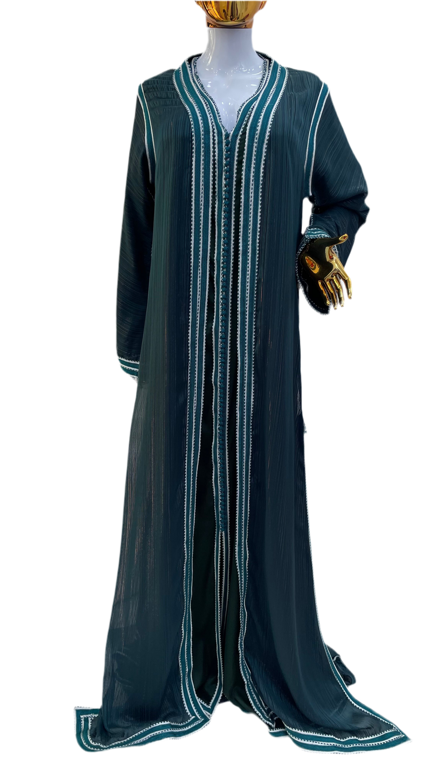 Caftan 2 pièces Fluide à Tissus Plissé - Effet Lamé Subtil