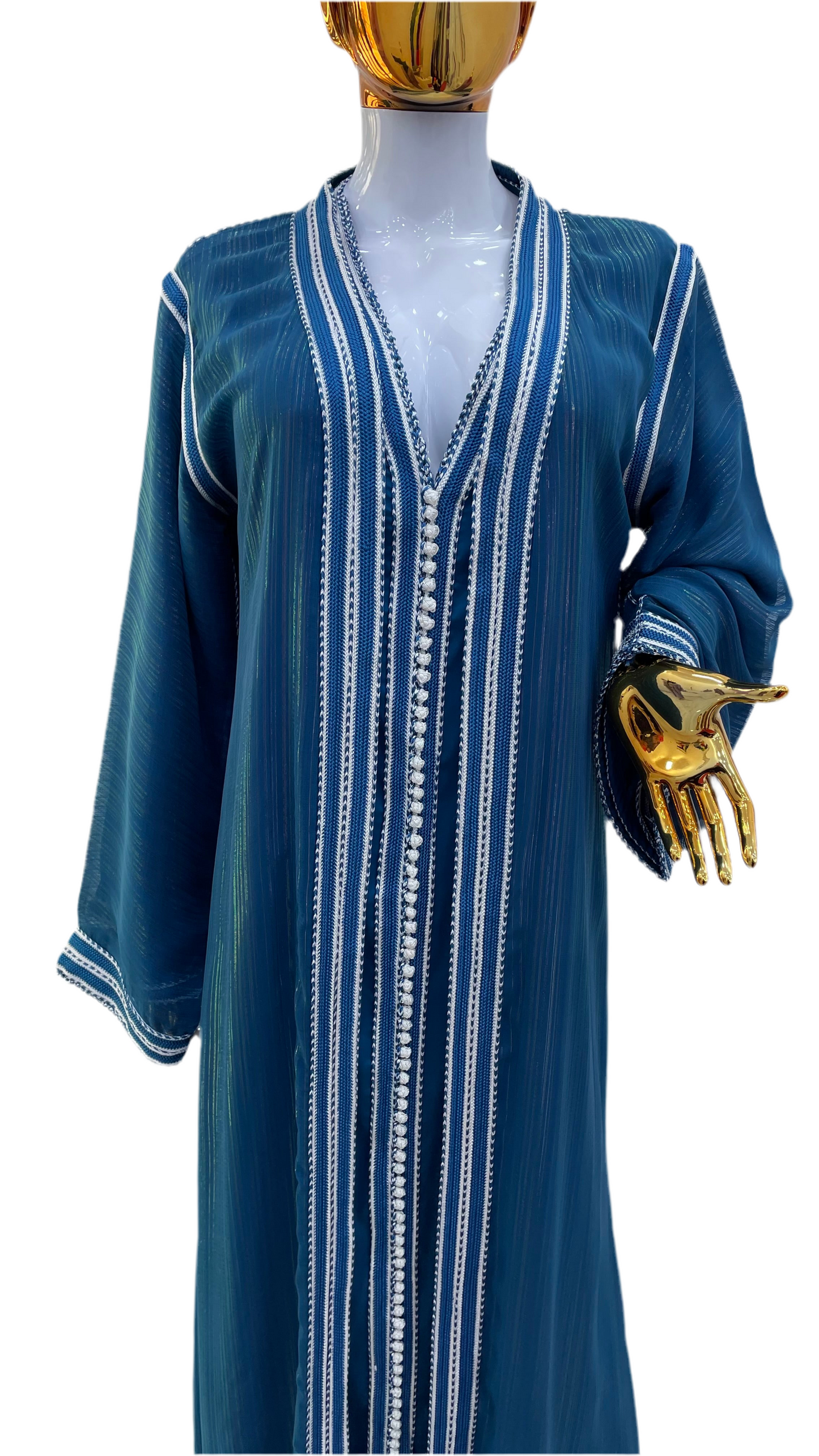 Caftan 2 pièces Fluide à Tissus Plissé - Effet Lamé