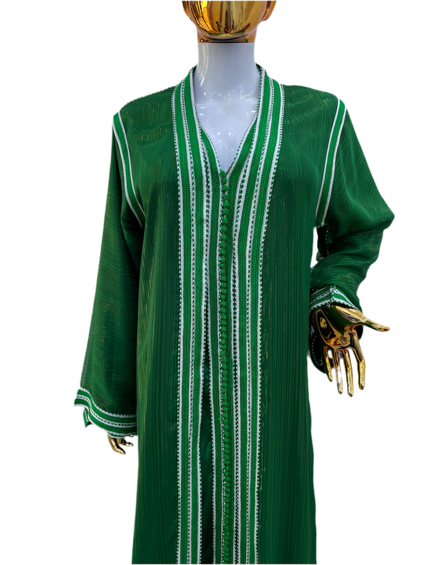 Caftan 2 pièces Fluide à Tissus Plissé - Effet Lamé Subtil