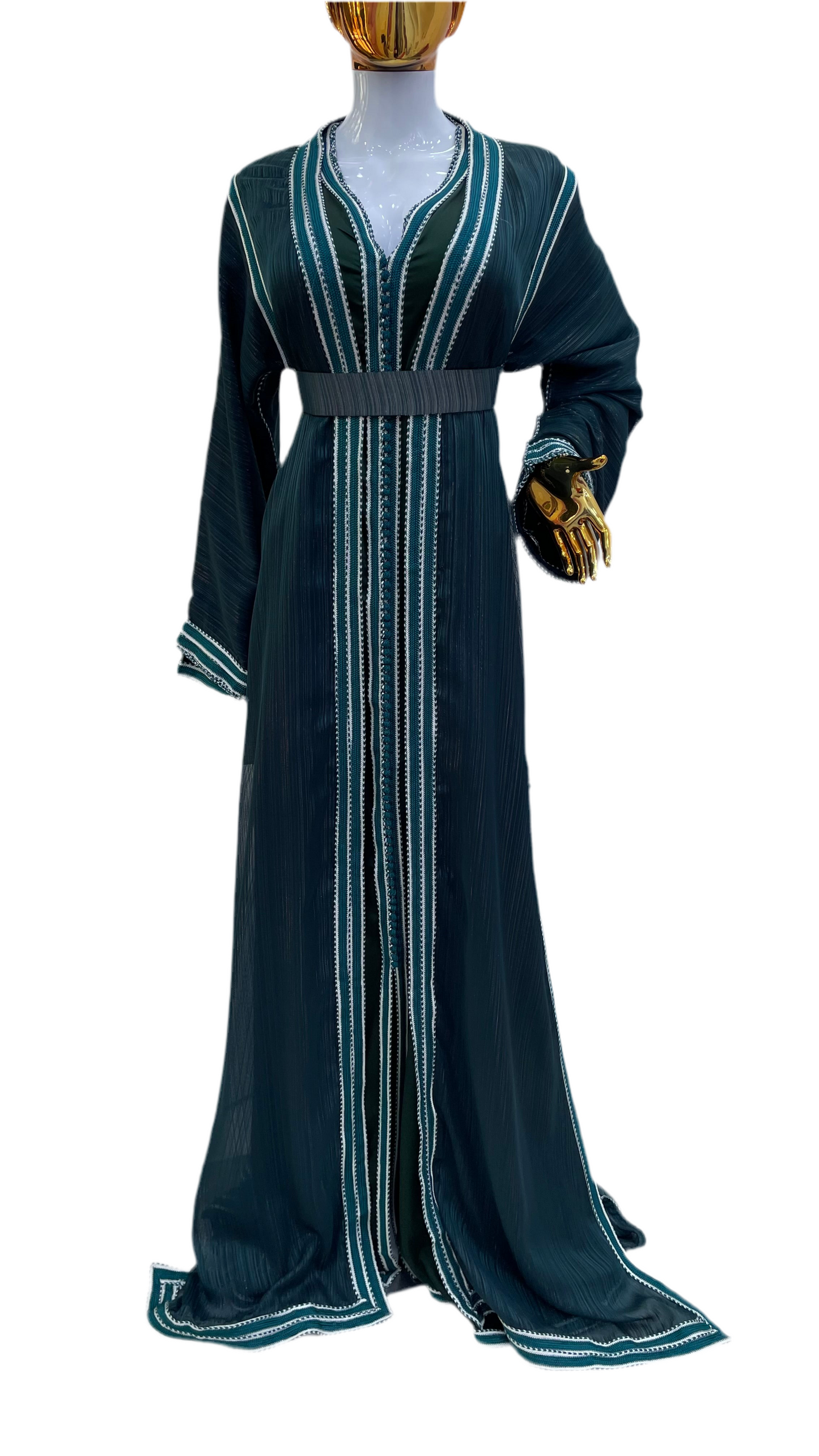 Caftan 2 pièces Fluide à Tissus Plissé - Effet Lamé Subtil