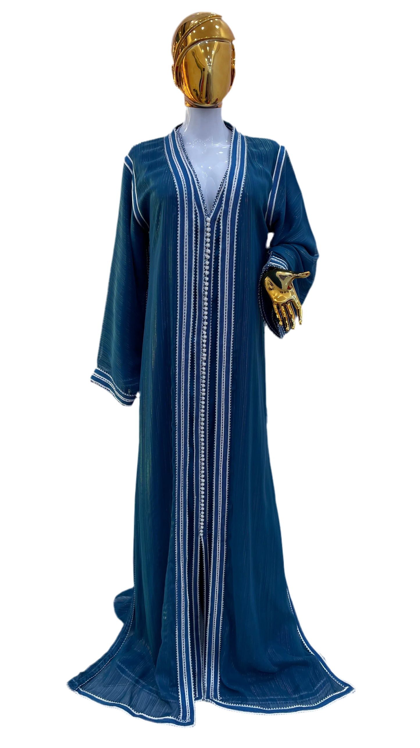Caftan 2 pièces Fluide à Tissus Plissé - Effet Lamé