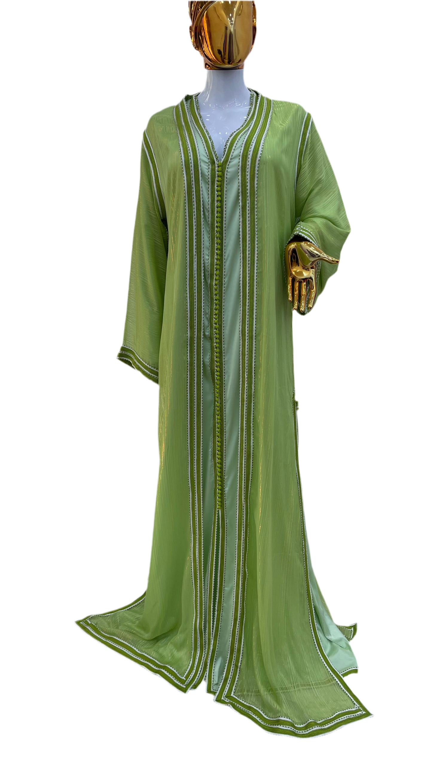 Caftan 2 pièces Fluide à Tissus Plissé - Effet Lamé Subtil