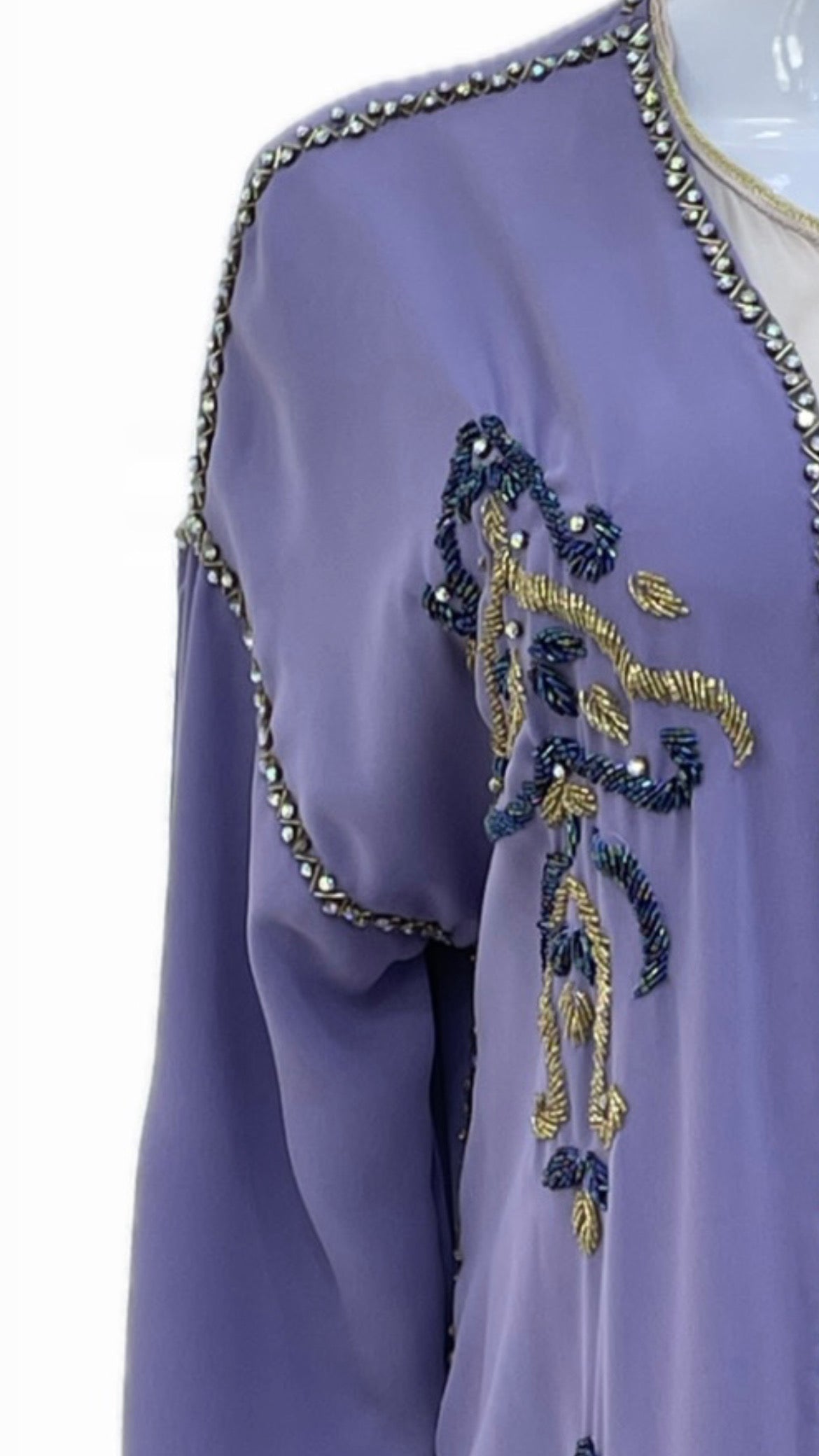 Lilas Purple Beaded Kimono (kimono perlé)