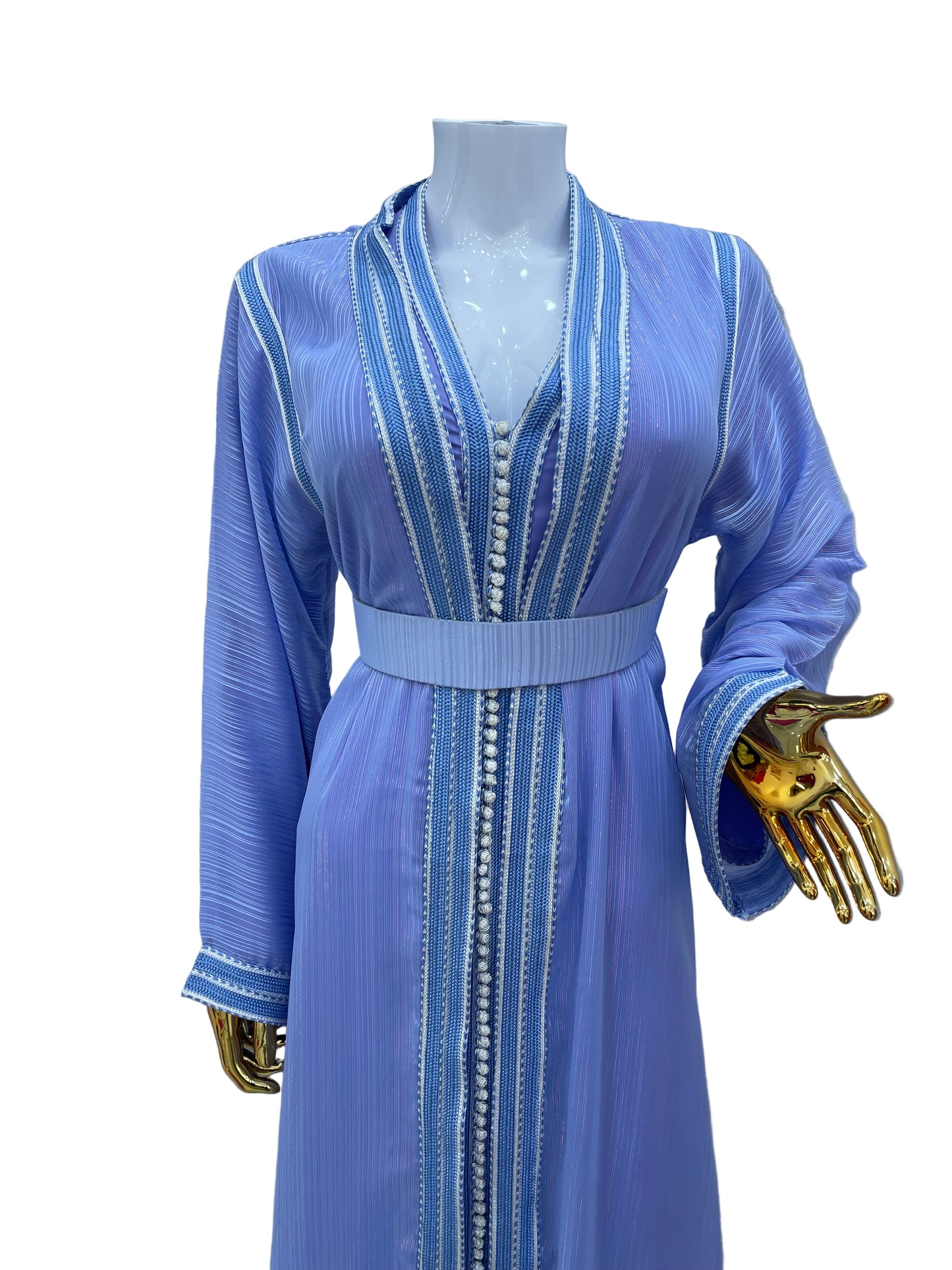 Caftan 2 pièces Fluide à Tissus Plissé - Effet Lamé Subtile