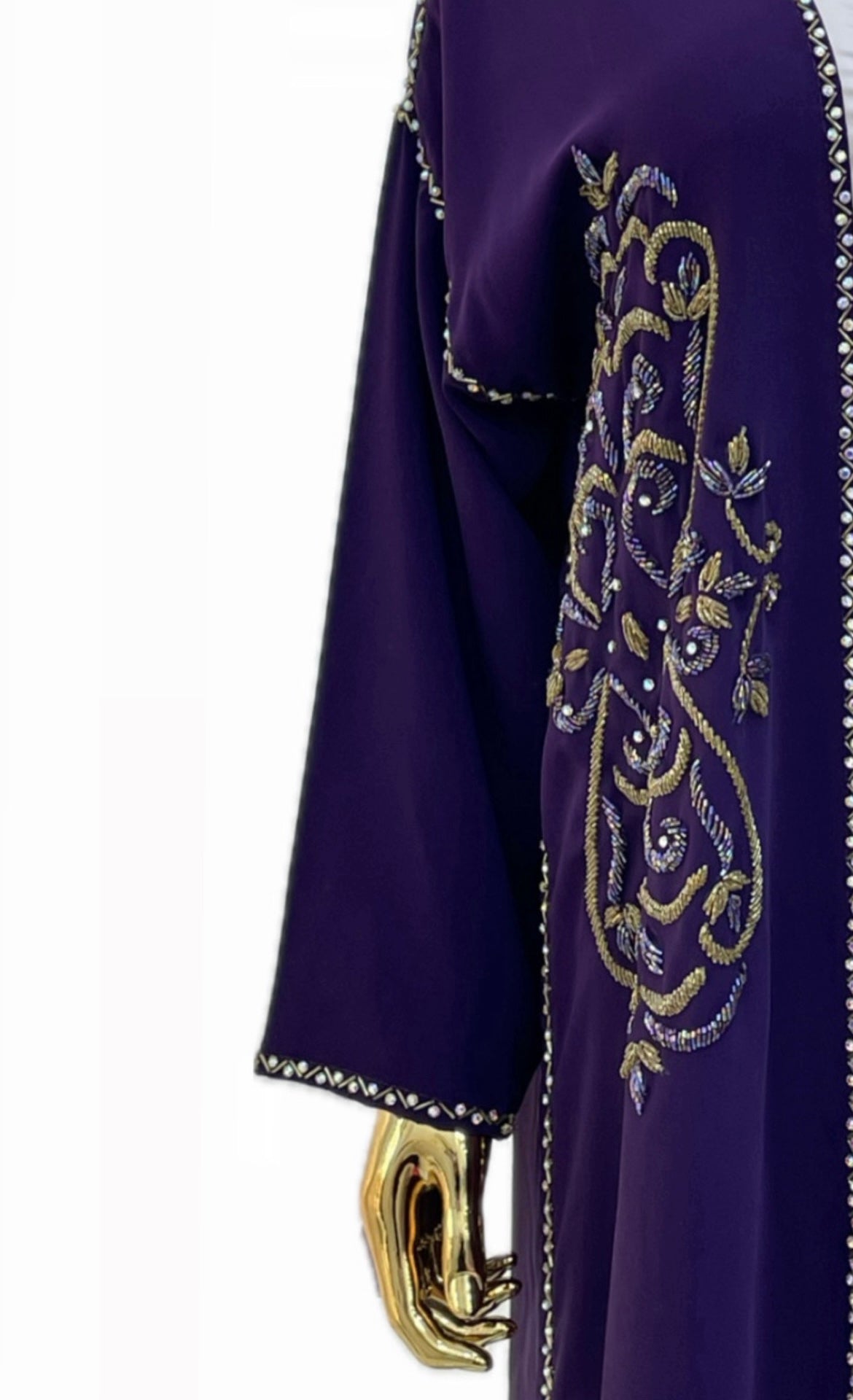 Aubergine purple Beaded (kimono perlé)