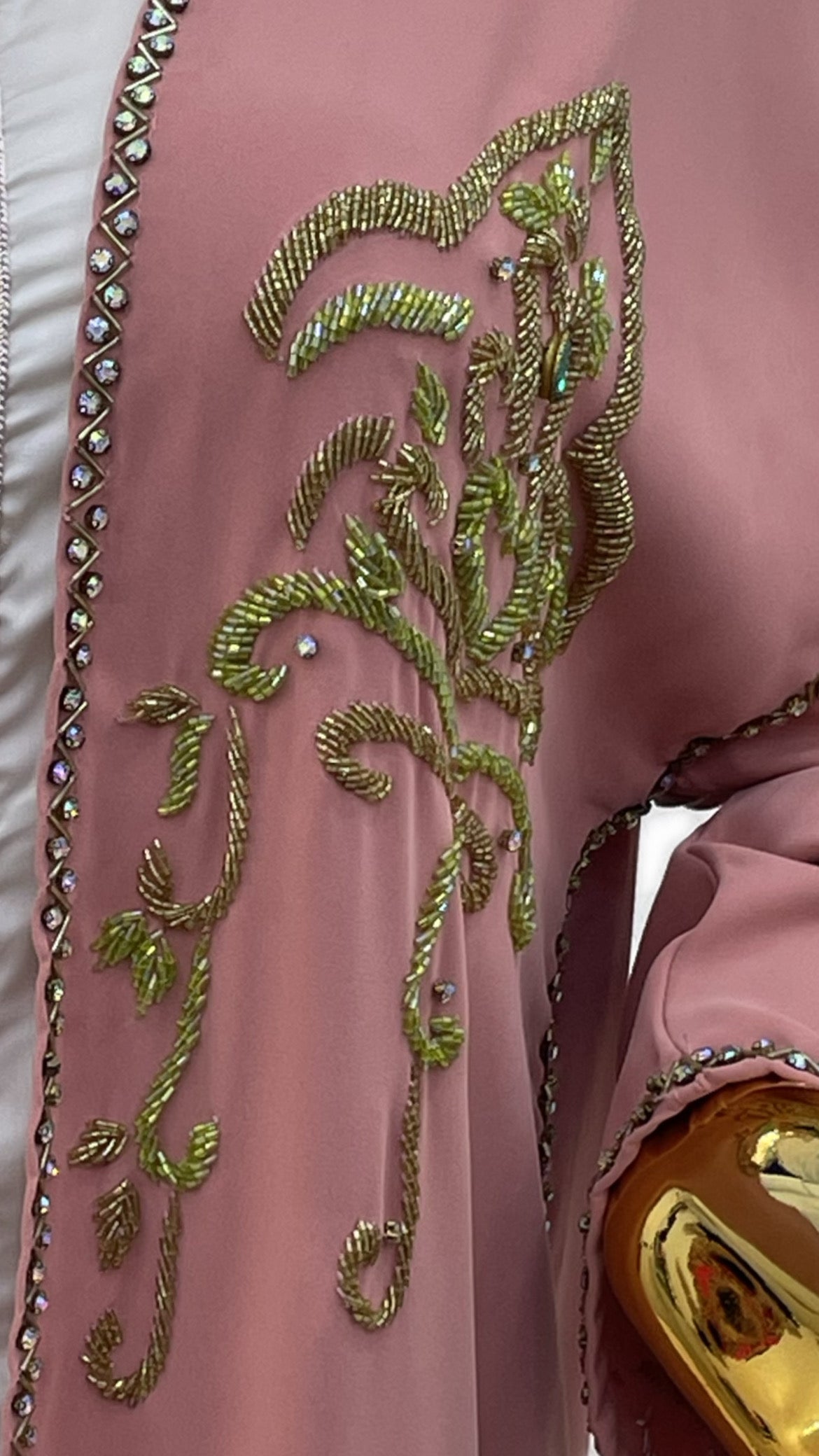 Kimono Perlé À La Main Rose