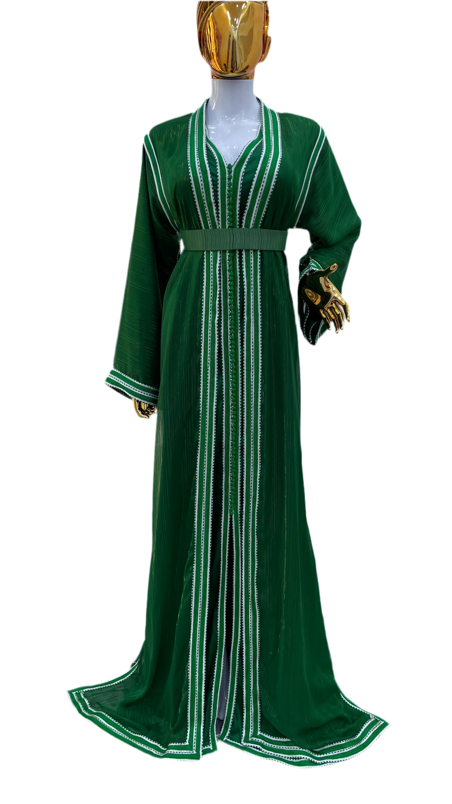Caftan 2 pièces Fluide à Tissus Plissé - Effet Lamé Subtil
