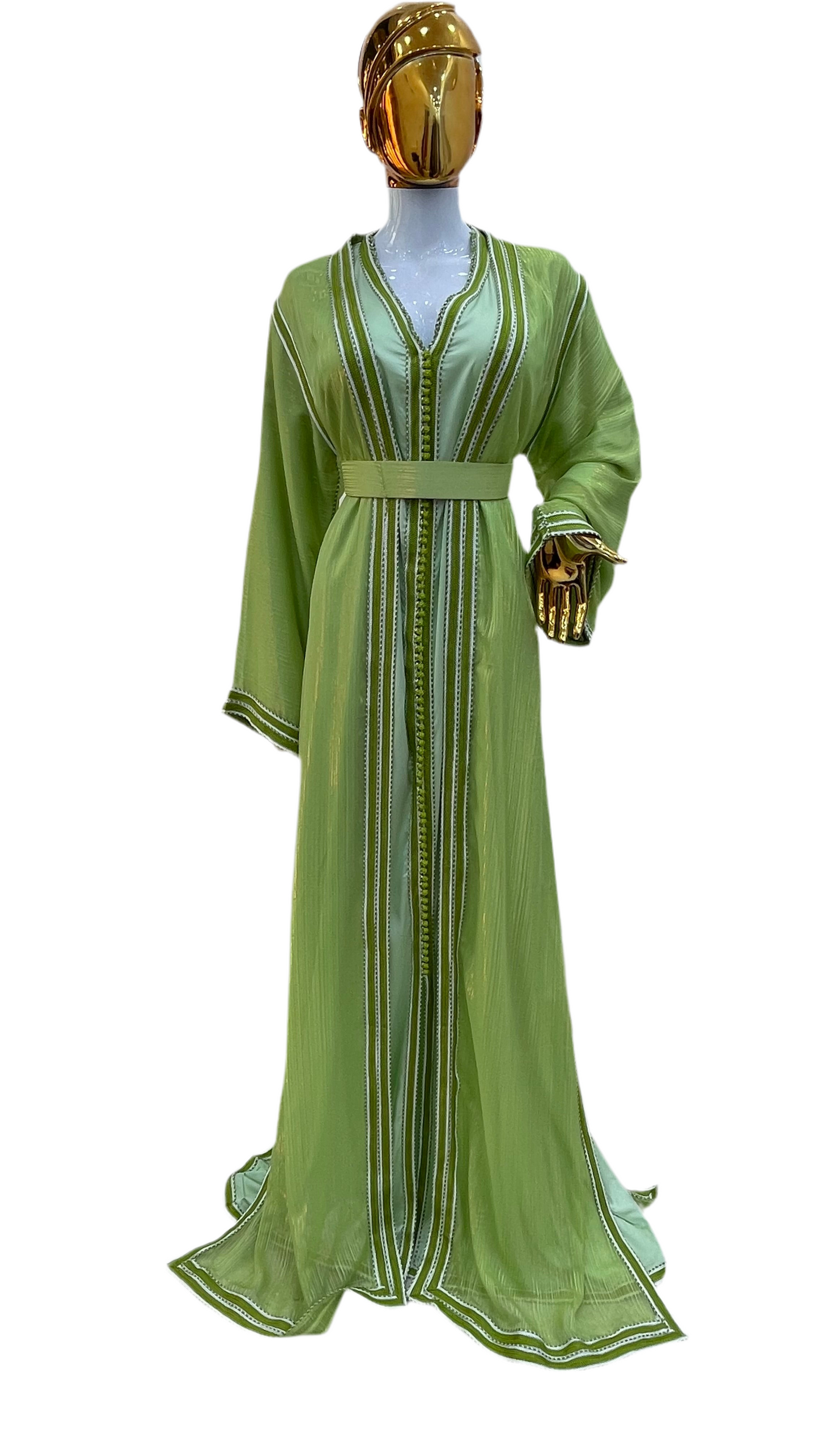 Caftan 2 pièces Fluide à Tissus Plissé - Effet Lamé Subtil