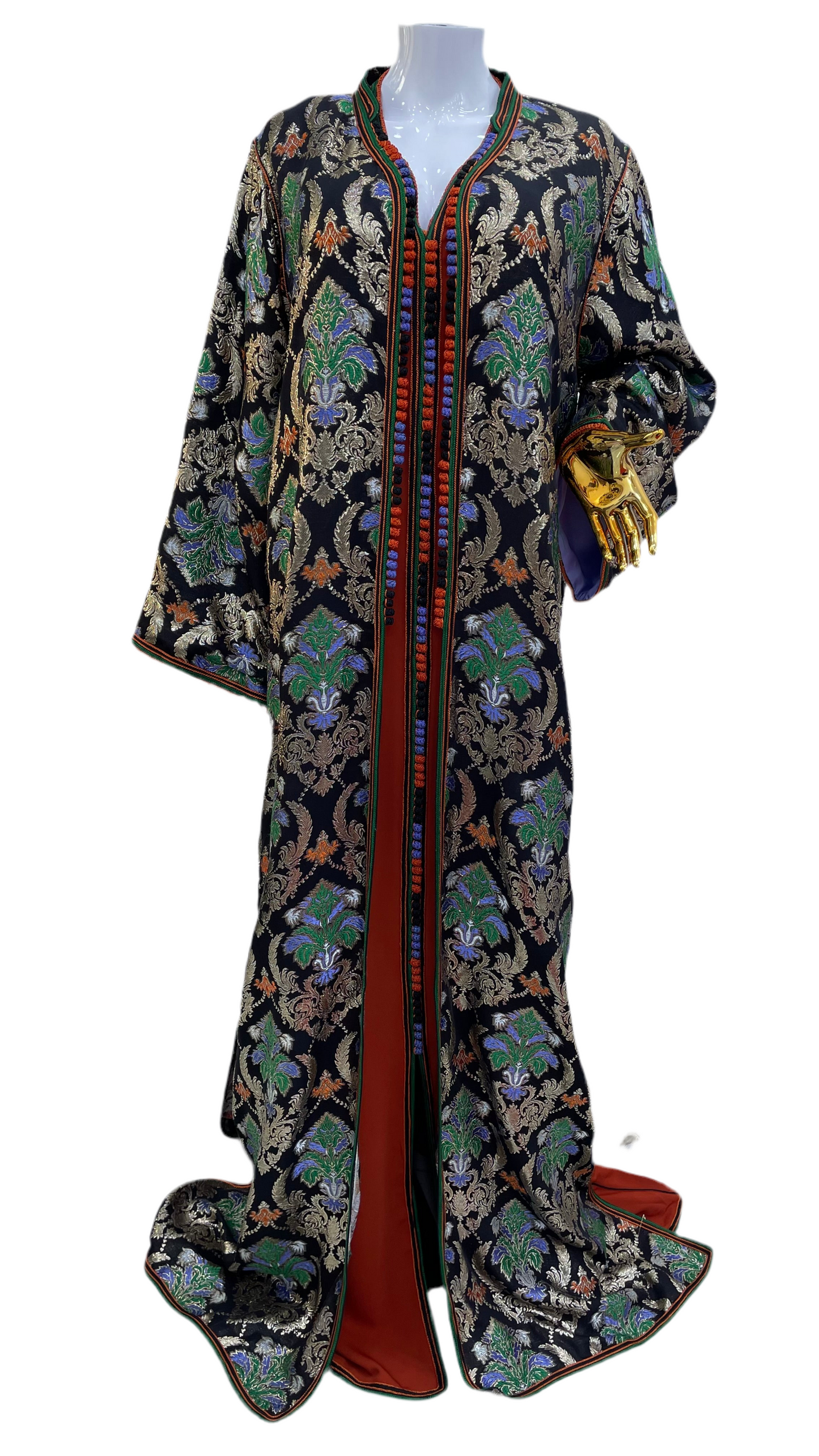 Silk Brocade 2 Pieces Caftan with Multicolor Pattern