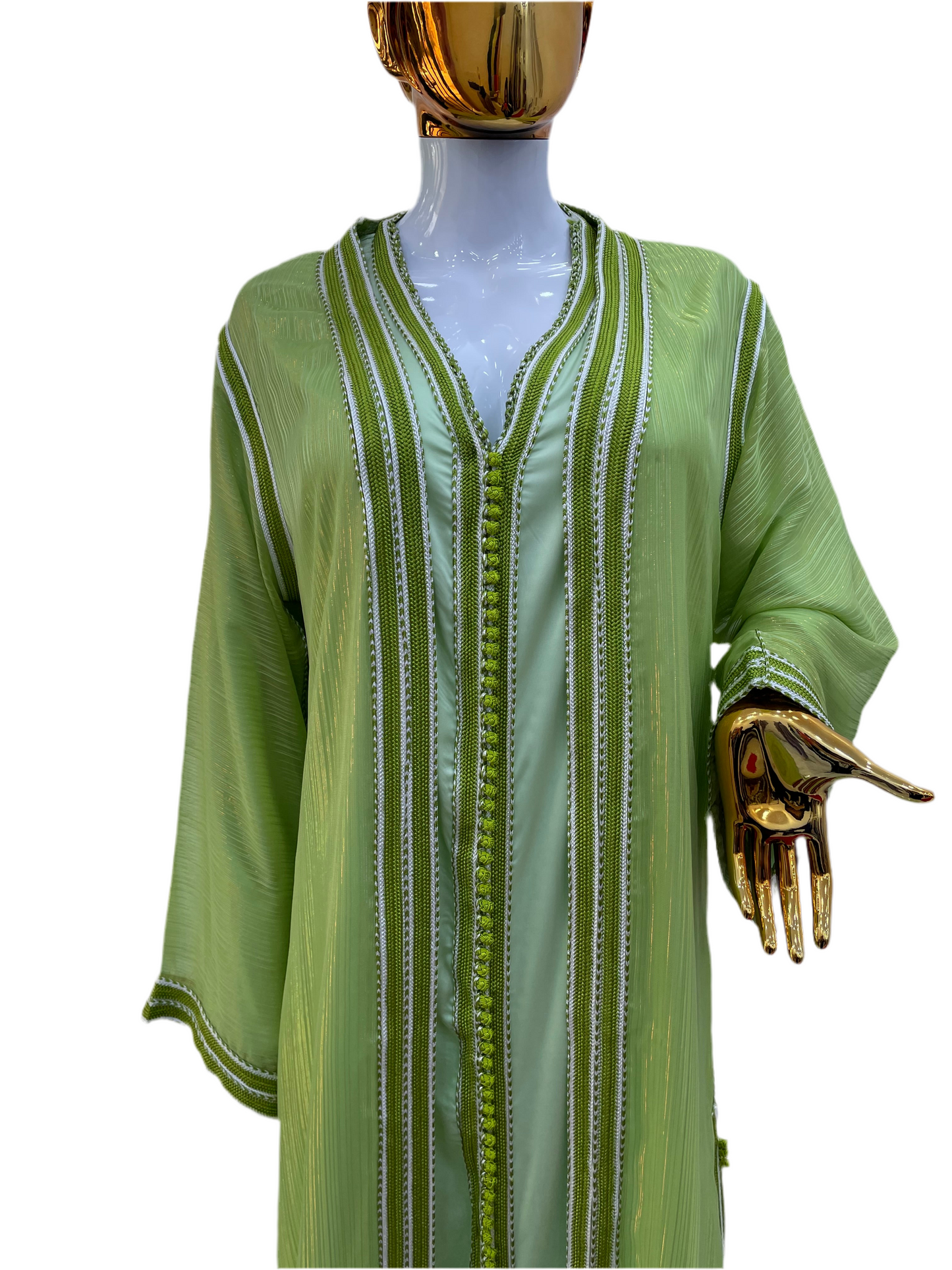 Caftan 2 pièces Fluide à Tissus Plissé - Effet Lamé Subtil