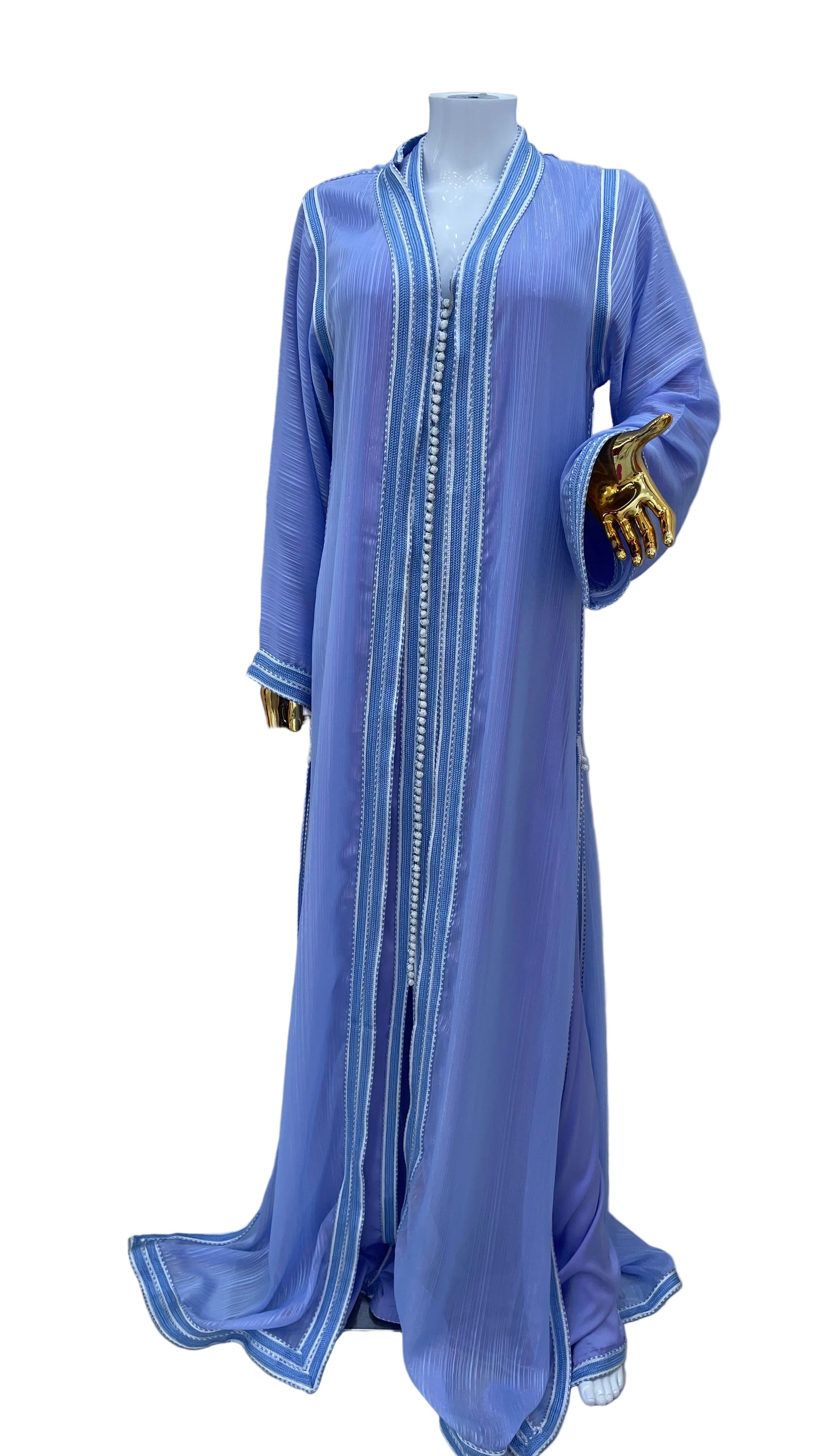 Caftan 2 pièces Fluide à Tissus Plissé - Effet Lamé Subtile