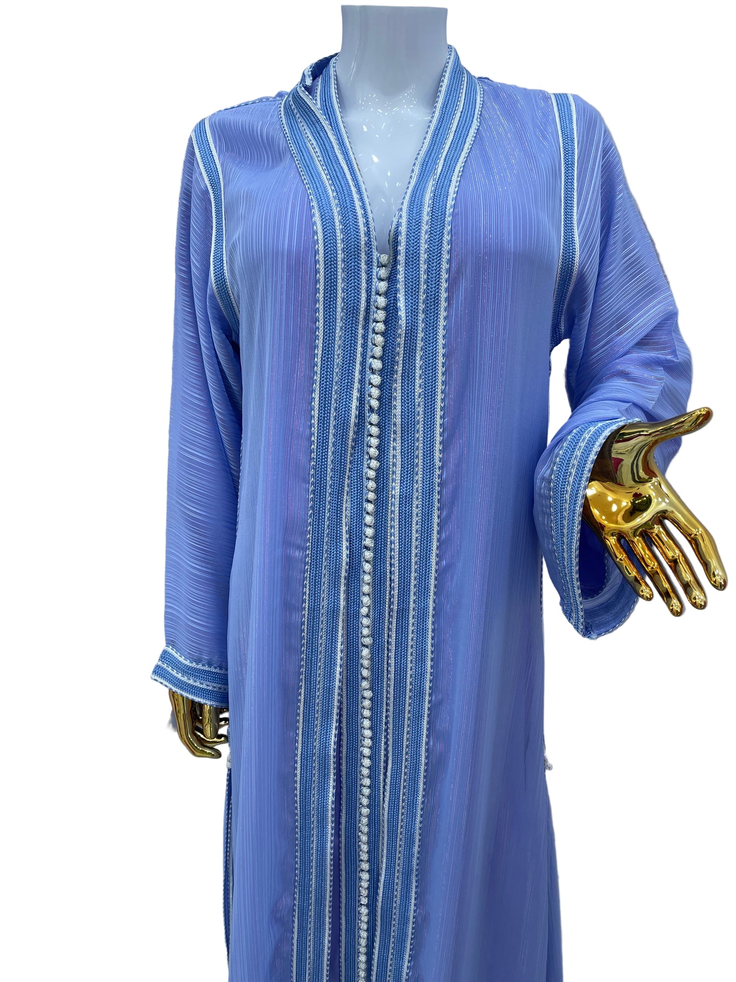 Caftan 2 pièces Fluide à Tissus Plissé - Effet Lamé Subtile