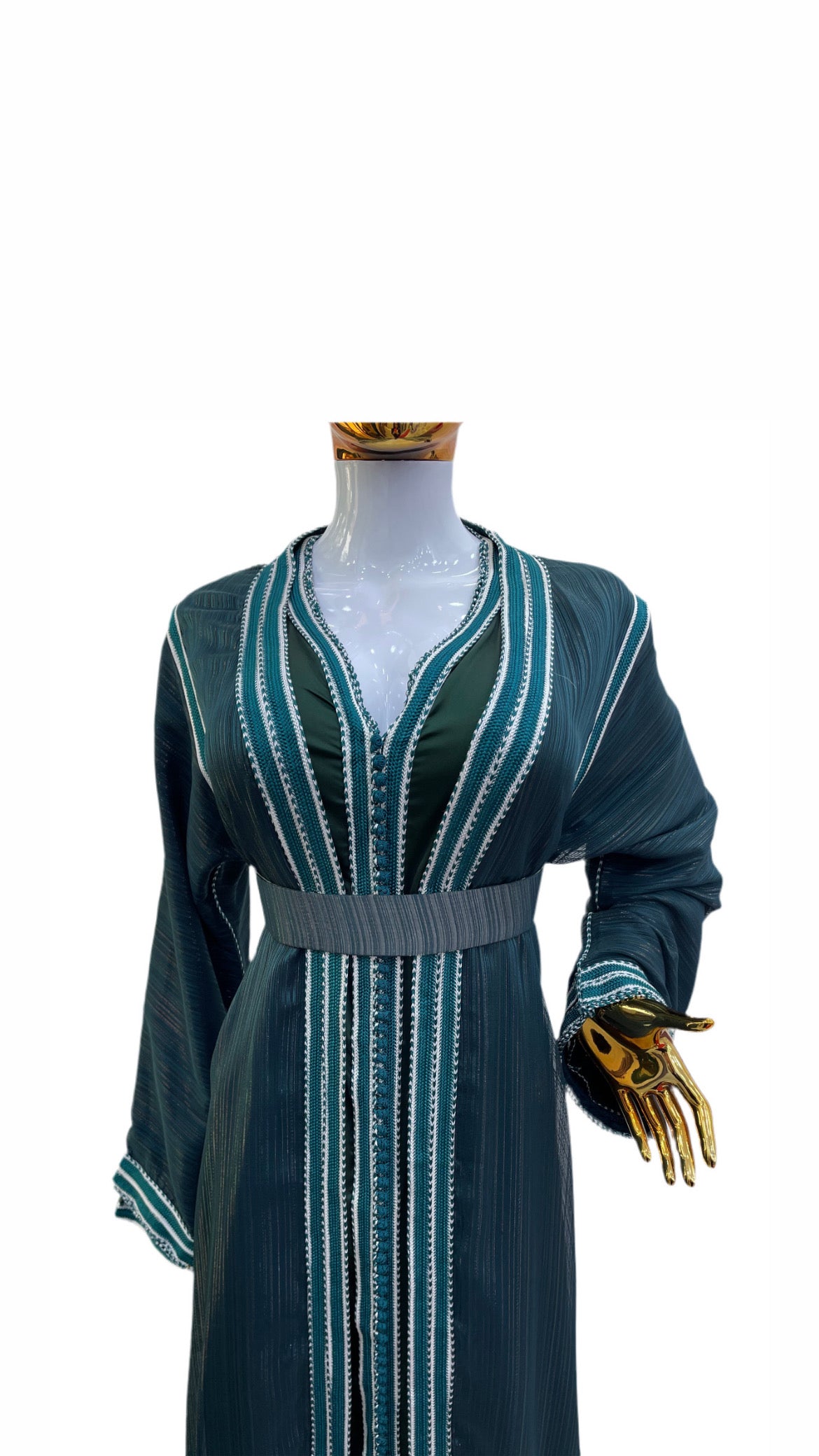 Caftan 2 pièces Fluide à Tissus Plissé - Effet Lamé Subtil