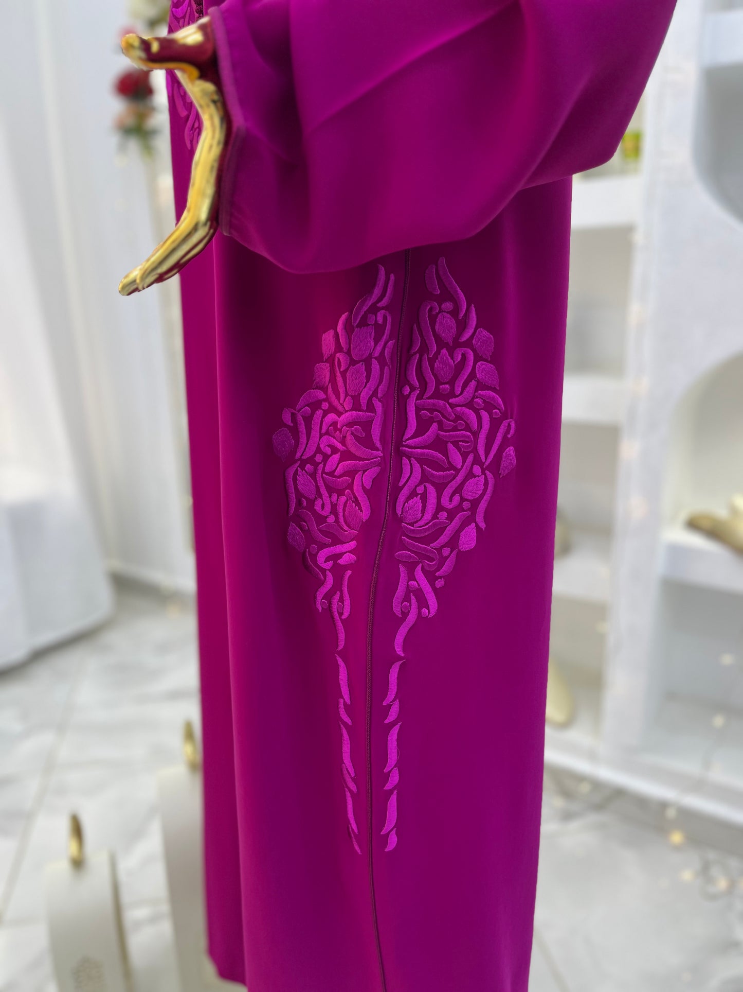 Jellaba Brodée | Rose Fuchsia