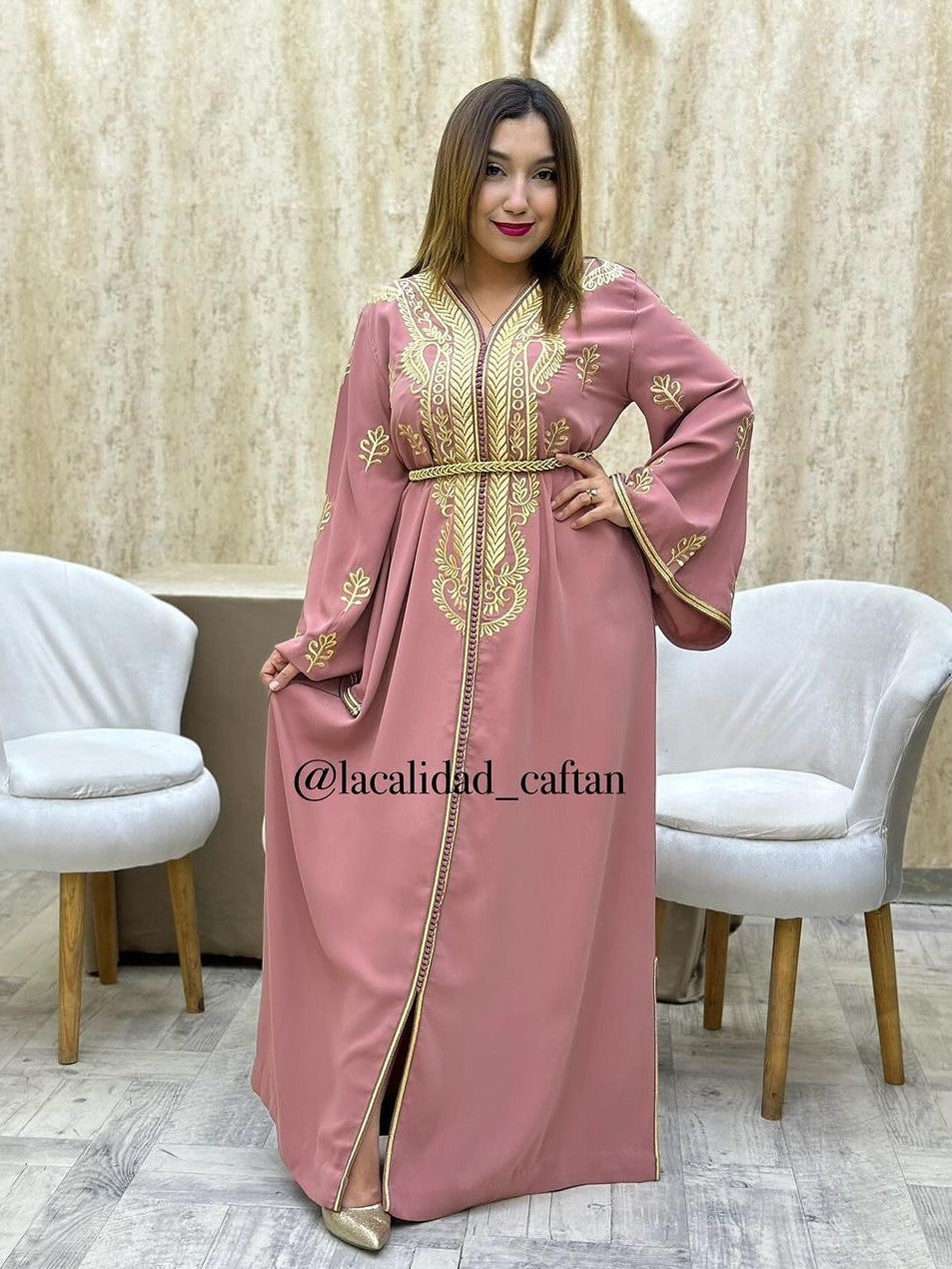 Pink caftan best sale