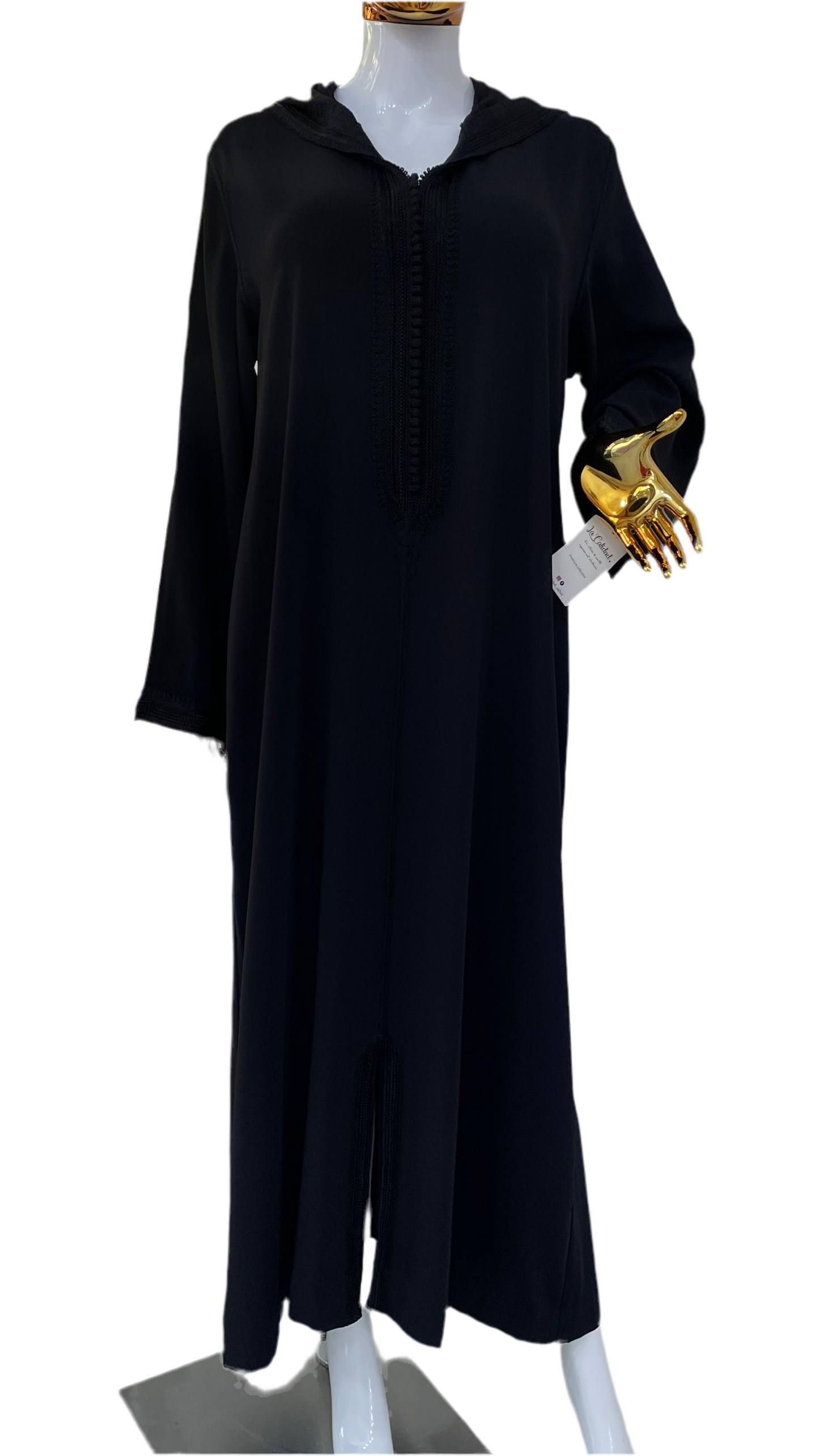 Jellaba Ton sur Ton - Noire