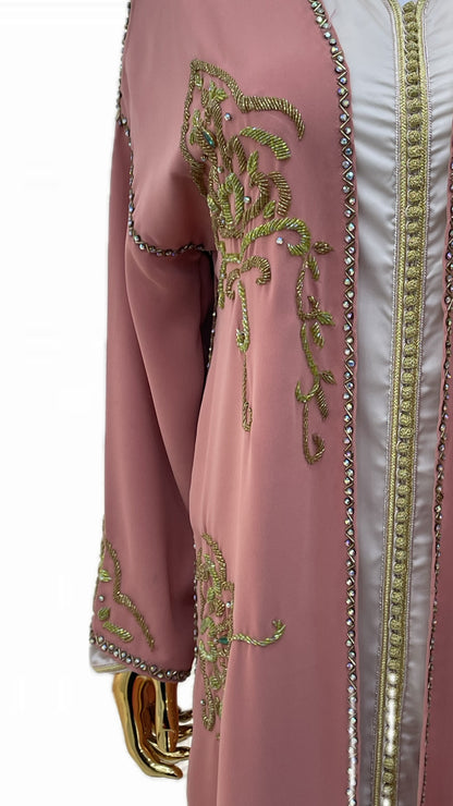 Pale pink Beaded Kimono (Komono perlé)