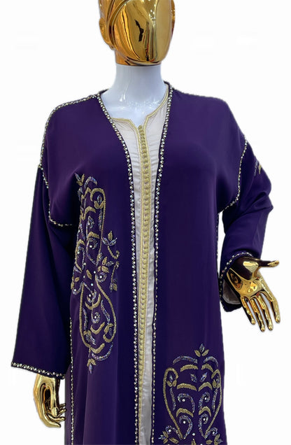 Aubergine purple Beaded (kimono perlé)