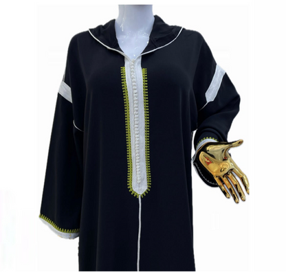 Jellaba Tricolore - Noire