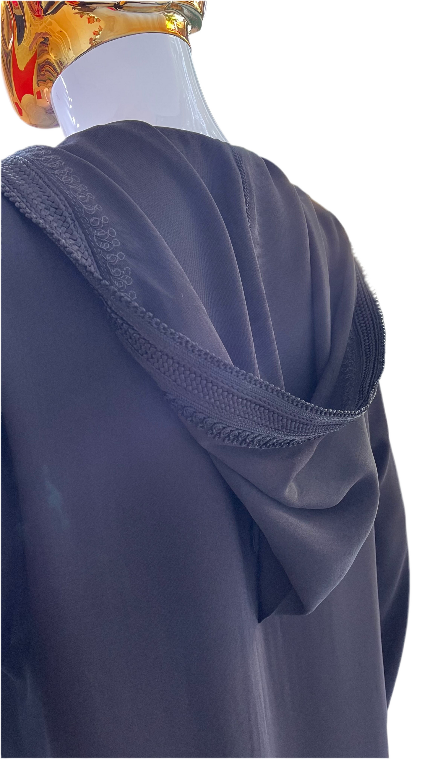 Jellaba Ton sur Ton - Noire