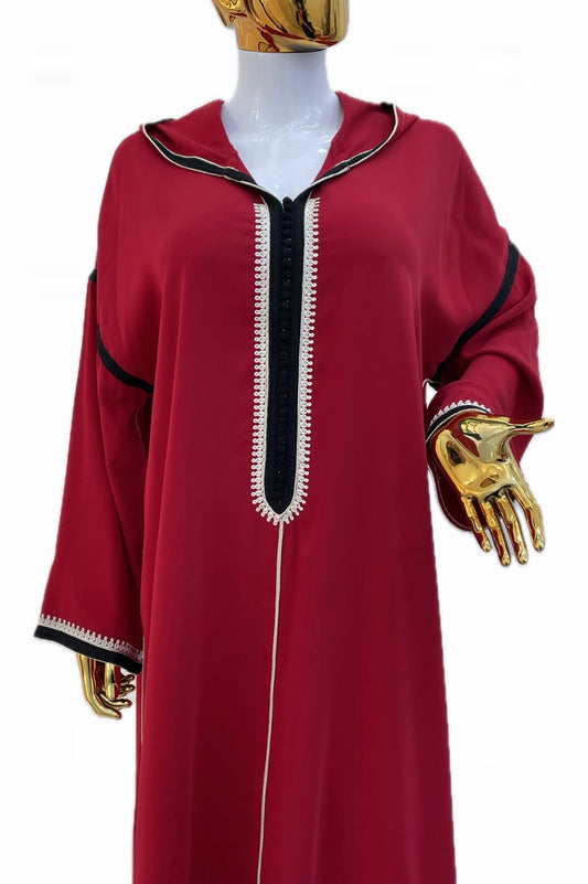 Jellaba Tricolore Rouge