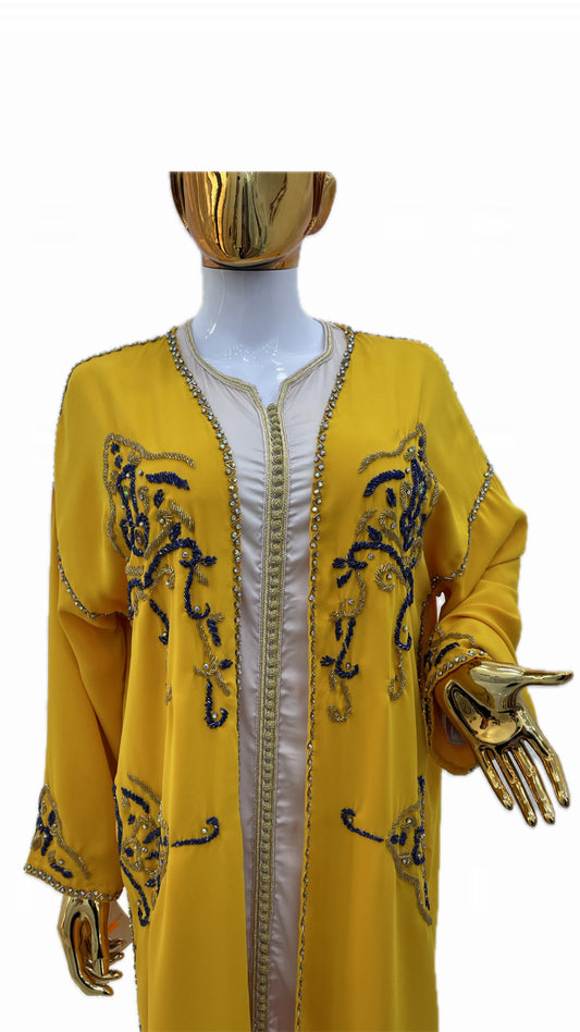 Orange Yellow Beaded kimono (kimono perlé)