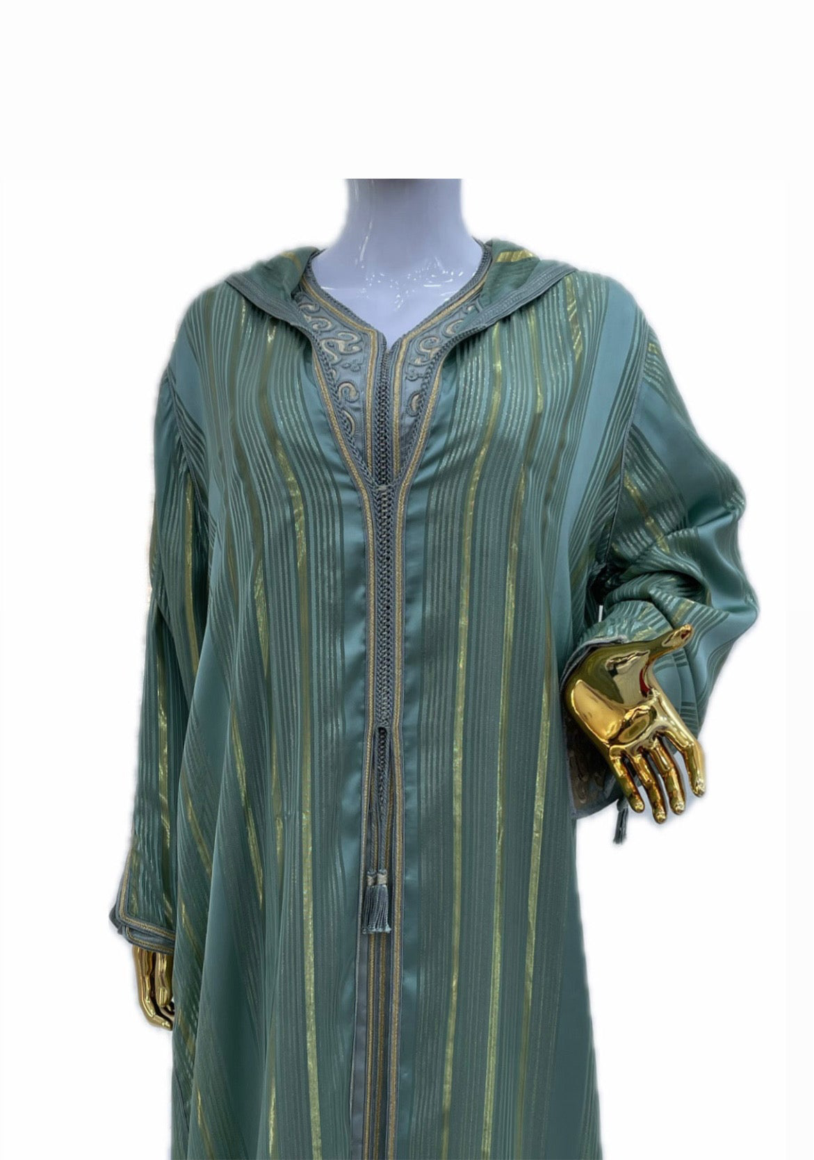 Jellaba en Jawhara Vert 2 pièces