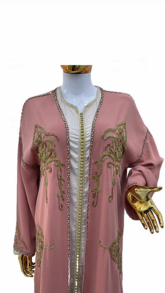 Pale pink Beaded Kimono (Komono perlé)