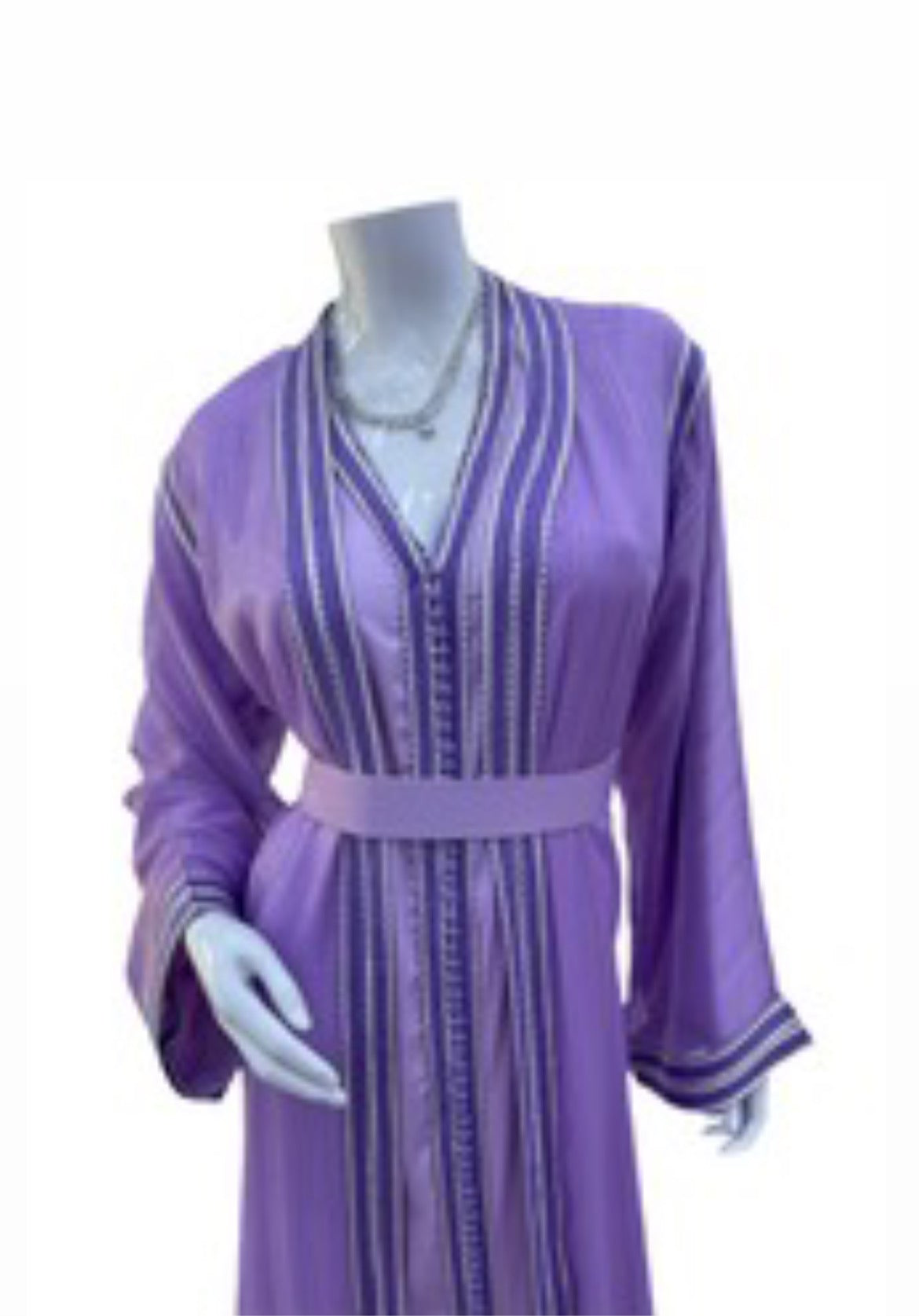 Caftan 2 pièces Fluide à Tissus Plissé - Effet Lamé Subtile