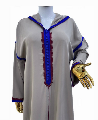 Jellaba Tricolore - Taupe