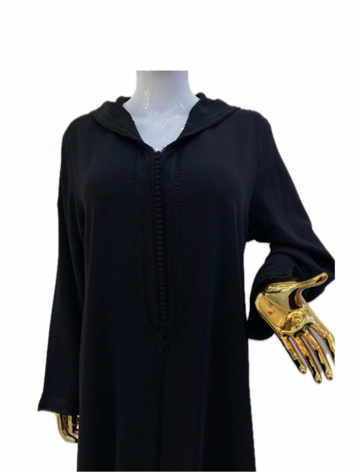 Jellaba Ton sur Ton - Noire