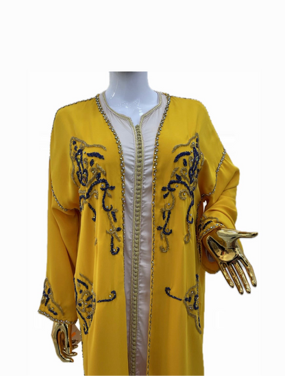 Orange Yellow Beaded kimono (kimono perlé)