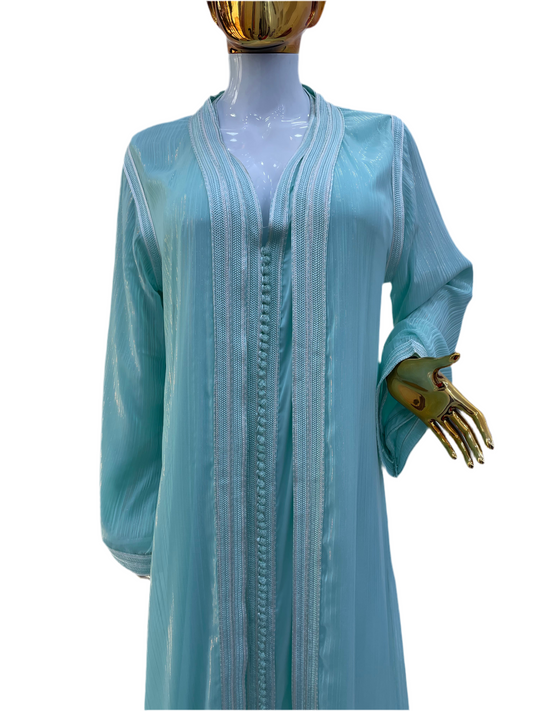 Caftan 2 pièces Fluide à Tissus Plissé - Effet Lamé Subtil