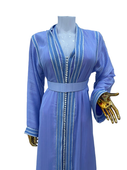 Caftan 2 pièces Fluide à Tissus Plissé - Effet Lamé Subtile