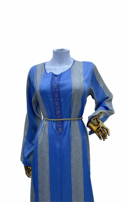 Robe d'Hôtesse en Jawhara - Bleu