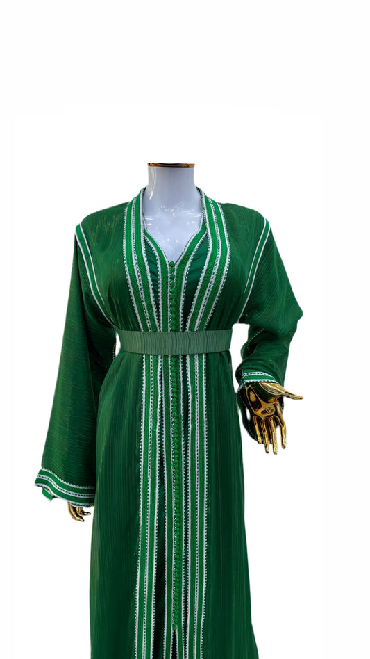 Caftan 2 pièces Fluide à Tissus Plissé - Effet Lamé Subtil