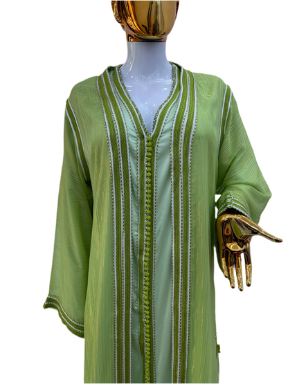 Caftan 2 pièces Fluide à Tissus Plissé - Effet Lamé Subtil