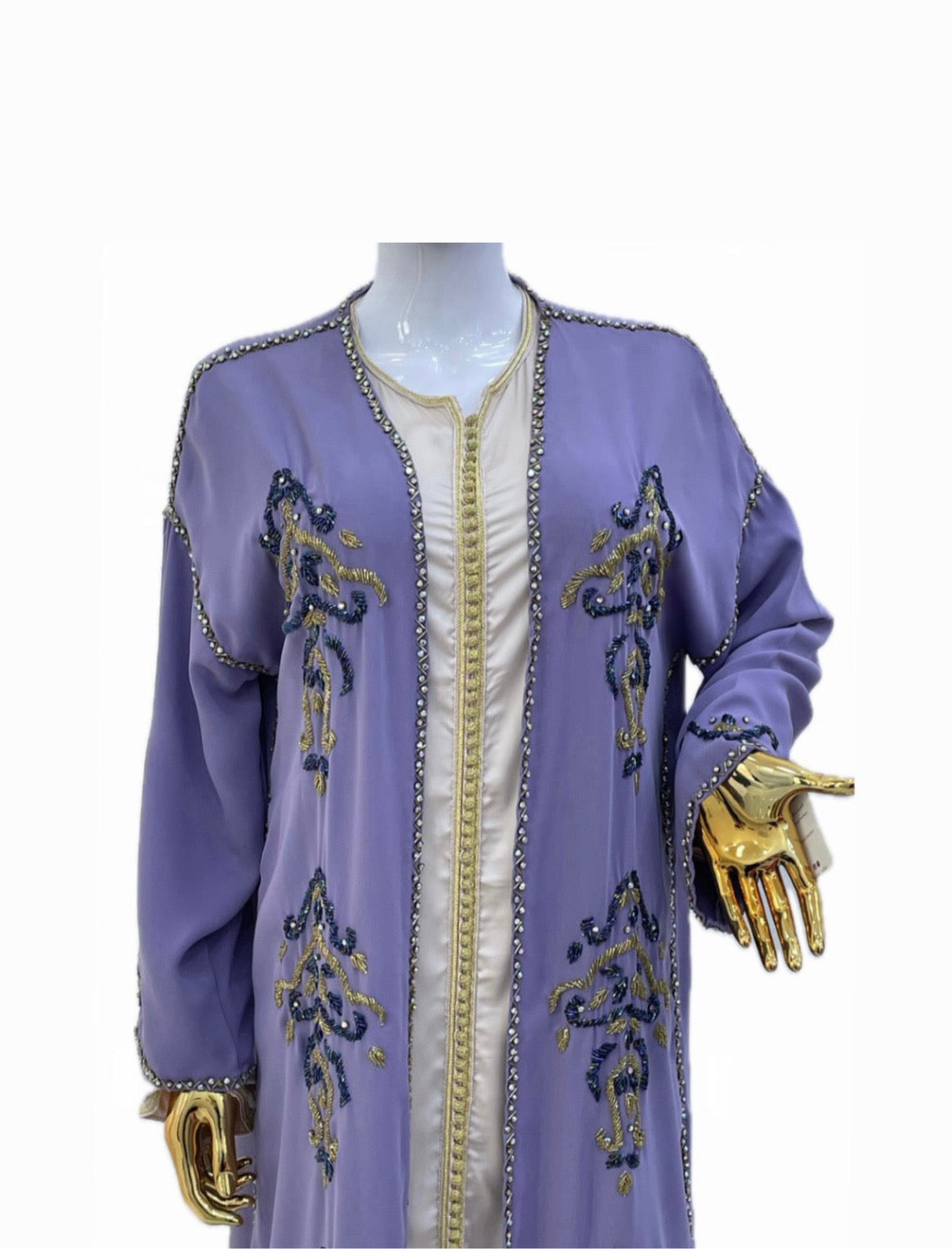 Lilas Purple Beaded Kimono (kimono perlé)