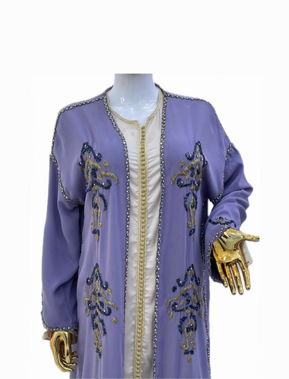 Lilas Purple Beaded Kimono (kimono perlé)