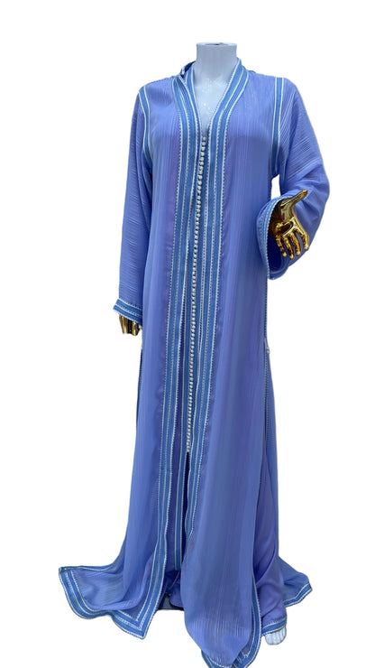 Caftan 2 pièces Fluide à Tissus Plissé - Effet Lamé Subtile