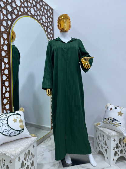 Jellaba en Jawhara Fine | Vert Émeraude
