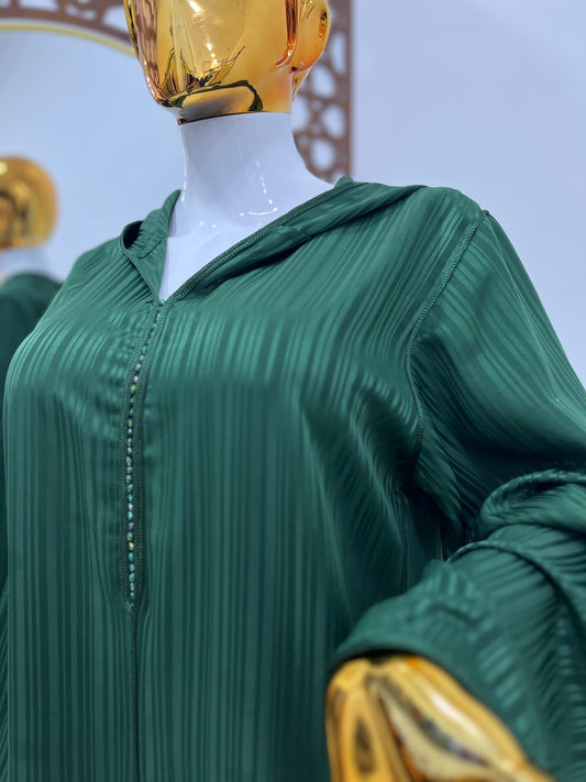 Jellaba en Jawhara Fine | Vert Émeraude