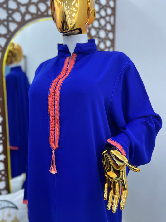 Robe d’hôtesse bicolore | Bleu roi & Orange