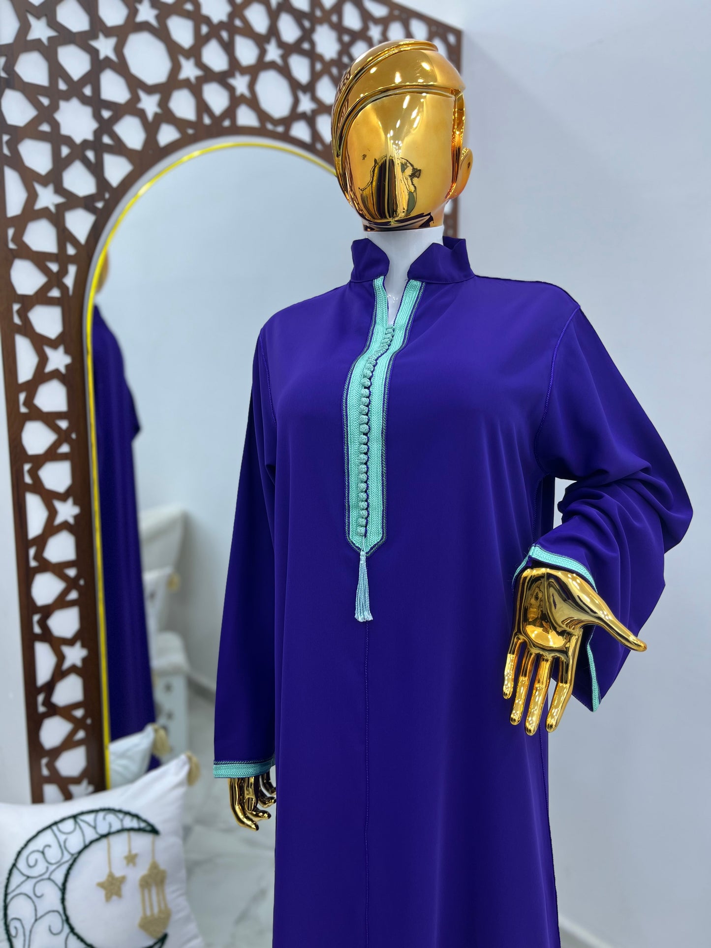 Robe d’hôtesse bicolore | Violet & Vert pastel