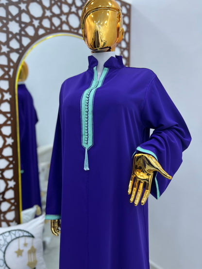 Robe d’hôtesse bicolore | Violet & Vert pastel