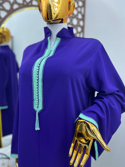 Robe d’hôtesse bicolore | Violet & Vert pastel