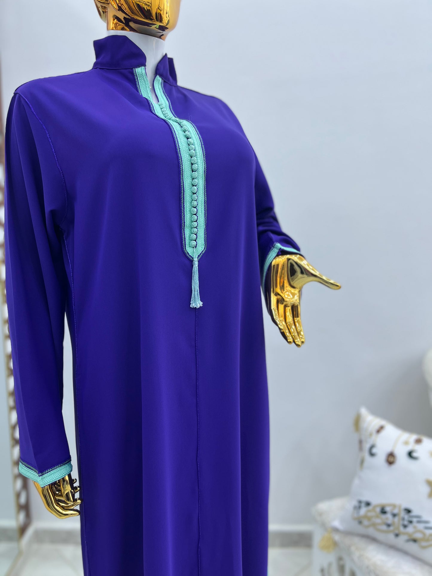 Robe d’hôtesse bicolore | Violet & Vert pastel