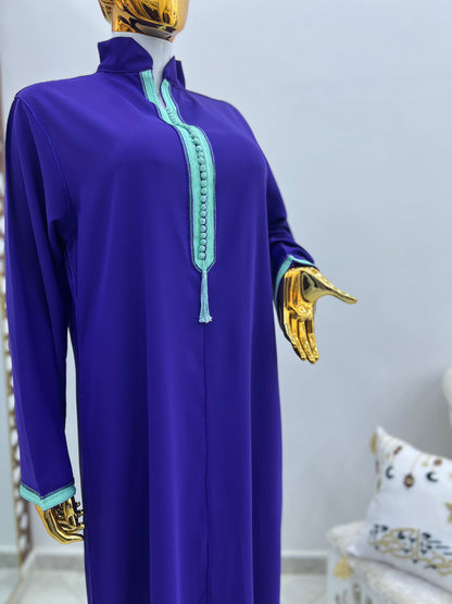 Robe d’hôtesse bicolore | Violet & Vert pastel