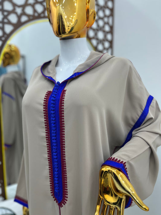 Jellaba tricolore | Taupe